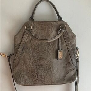 Mark Brand Faux Snakeskin Handbag - Khaki Green, Tote Bag